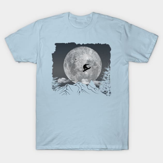 Snowboard Freestyle - Grey Night T-Shirt by MerlinArt